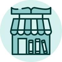 Book shop, illustration, vector on a white background.