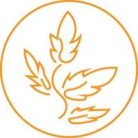 Four brown leaves, icon illustration, vector on white background