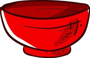 Red bowl, illustration, vector on white background