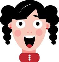 Surprised girl, illustration, vector on a white background.