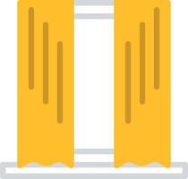 Two yellow curtains, illustration, vector, on a white background. vector