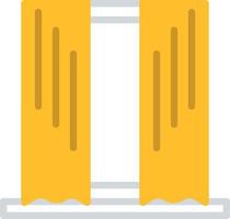 Two yellow curtains, illustration, vector, on a white background. vector