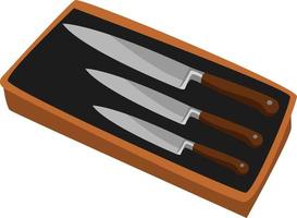 Knife set, illustration, vector on white background