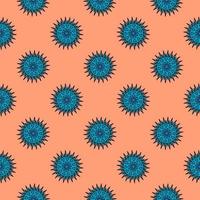 Constructive virus, seamless pattern on orange background. vector