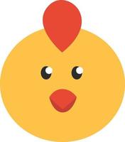 Yellow chicken head, illustration, vector on a white background.