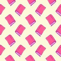 Pink books , seamless pattern on a light yellow background. vector