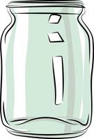 Empty jar, illustration, vector on white background.