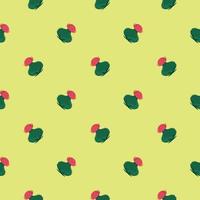 The smallest cactus in the garden,seamless pattern on light beige background. vector