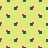 The smallest cactus in the garden,seamless pattern on light beige background. vector