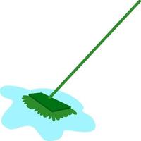 Green mop, illustration, vector on white background.