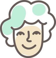 Grandma with warm smile, illustration, vector on a white background.