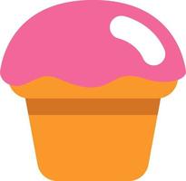 Delicious pink muffin, illustration, vector on a white background.