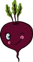 Winking beet, illustration, vector on white background
