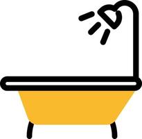 Yellow bathtub, illustration, vector on a white background.