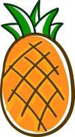 Pineapple, illustration, vector on white background