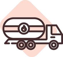 camión petrolero, ilustración, vector sobre fondo blanco.