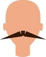 Man with sharp mustaches, illustration, vector, on a white background. vector