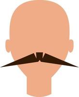 hombre con bigotes afilados, ilustración, vector, sobre un fondo blanco. vector