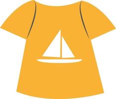 Yellow tshirt, illustration, vector on a white background.