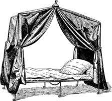 Napoleon's Camp Bed, vintage illustration. vector