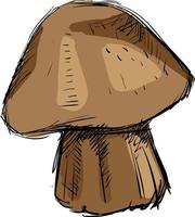 Brown mushroom, illustration, vector on white background.