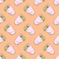 Taco pattern , illustration, vector on white background