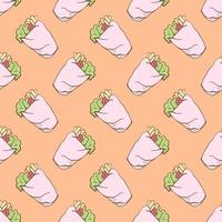 Taco pattern , illustration, vector on white background