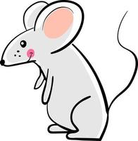 Happy mouse, illustration, vector on white background.