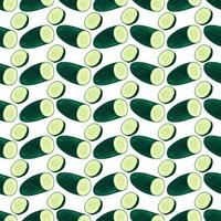 Cucumber pattern, illustration, vector on white background