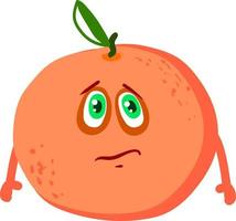 Sad orange, illustration, vector on white background.