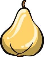 Big yellow pear, illustration, vector on a white background.