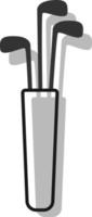 Golfing sticks, illustration, vector on white background.