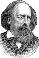 Alfred Tennyson, vintage illustration vector