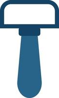 Blue razor, icon illustration, vector on white background