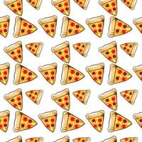 Pizza slices, illustration, vector on white background.