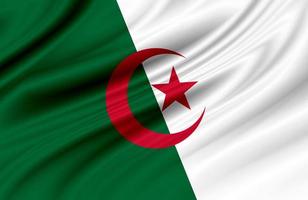 Algeria flag with fabric texture. Flag of Algeria photo