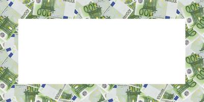 One hundred Euro notes background. Money seamless pattern. photo