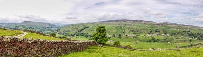 Dry stacked stone walls in the Yorkshire photo