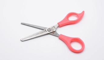 Scissors with red handles photo