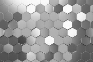 Futuristic and technological hexagonal background. 3d rendering photo