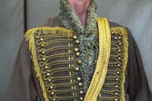 Hussar clothes. Soldier's uniform. Vintage clothing. 19th century military uniforms. photo