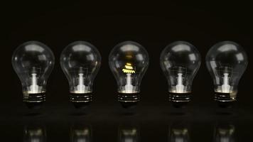 The  light bulb on black background for idea concept 3d rendering photo