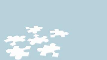 The white jigsaw on blue background  3d rendering photo