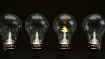 The  light bulb on black background for idea concept 3d rendering photo