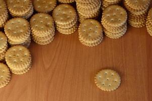 Classic round salted crackers photo