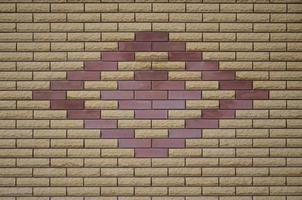 Modern weathered colored slate brick wall texture photo
