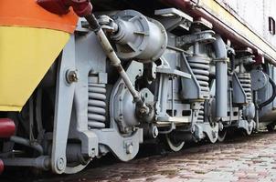 Wheels of a Russian modern locomotive photo