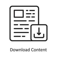 Download Content Vector Outline Icon Design illustration. Cloud Computing Symbol on White background EPS 10 File