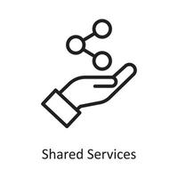 Shared Services Vector Outline Icon Design illustration. Cloud Computing Symbol on White background EPS 10 File