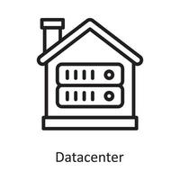 Datacenter  Vector Outline Icon Design illustration. Cloud Computing Symbol on White background EPS 10 File